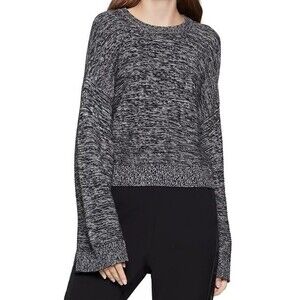 BCBGeneration Cropped Gray Wide Sleeve Sweater
